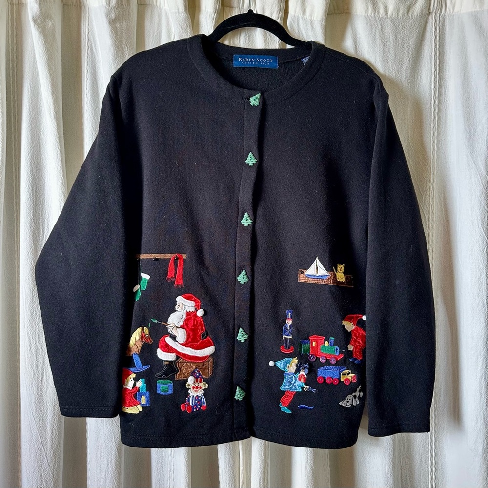 VINTAGE KAREN SCOTT Black Christmas Sweater